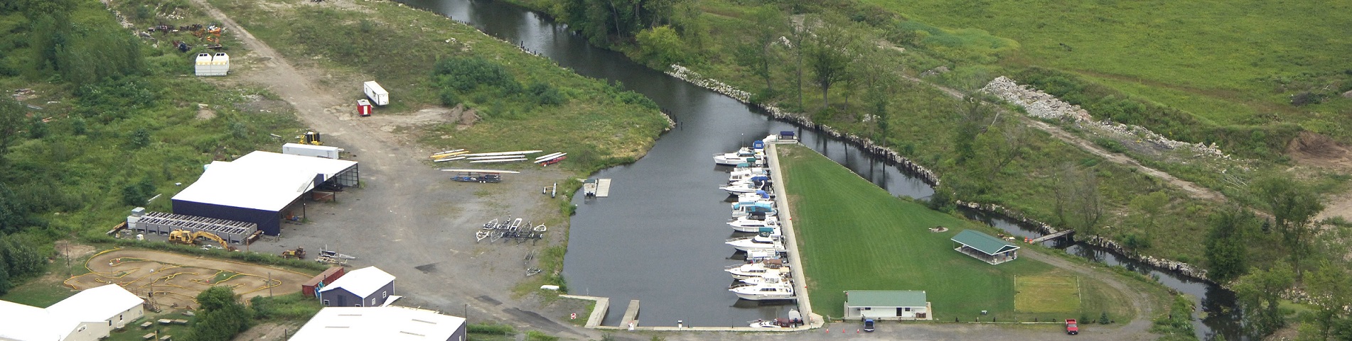 Aerial view of Erie Canal Marina.